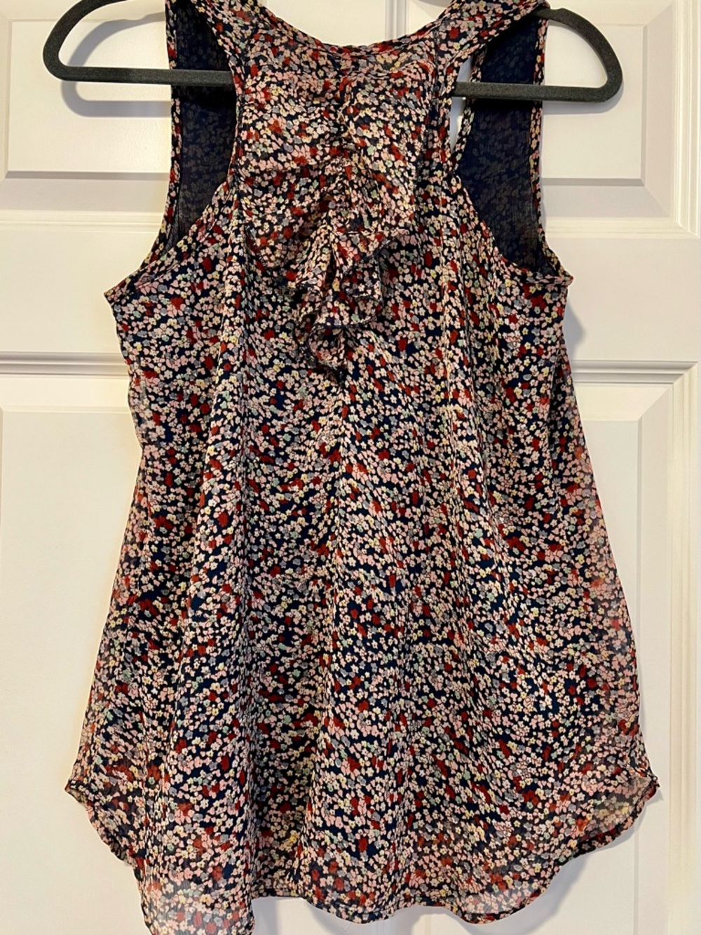 GB girls Navy Floral Sleeveless Scoop Neck Cami w/ Lining - Picture 2 of 2